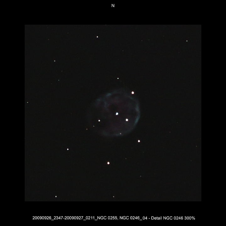 20090926_2347-20090927_0211_NGC 0255, NGC 0246_04 - Detail NGC 0246 300pc.JPG -  Cet Newton d 309,5 / af 1623 & Coma Corrector CANON-EOS5D (AFC-Filter) 1000 ASA Astronomik CLS-filter 1 light-frame 360s, 5 light-frames 480s, 1 light-frame 600s, auto dark, 5 flat, 10 bias DSLR-Timer, Guidemaster, DSS, Canon-RAW-Image, Adobe-PS-CS thin upper fog  